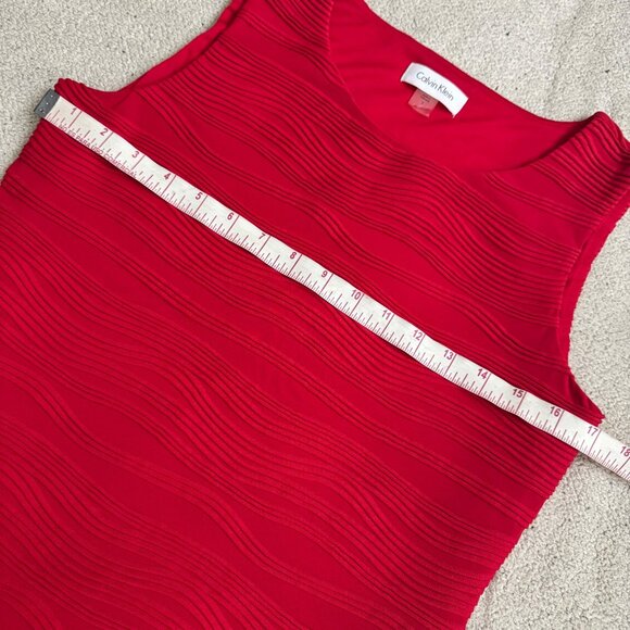 Calvin Klein Red Sleeveless Textured Tank Top Size small round neck - Picture 4 of 7